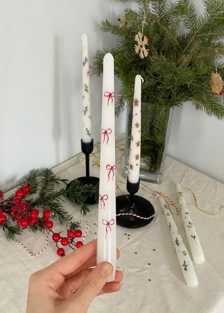 Роспись столбовых свечей + подсвечник к нему (по 2 шт): Мастер-класс