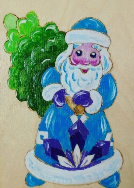 Дед Мороз. Мастер-класс по пирографии