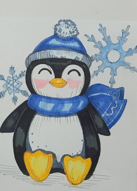 Мастер-класс по скетчингу "Зимний друг"