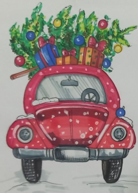 Мастер-класс по скетчингу "Новый год к нам мчится"