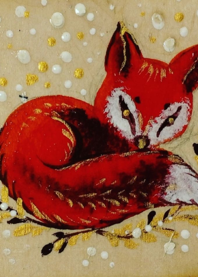 Лисичка. Мастер-класс по росписи по дереву