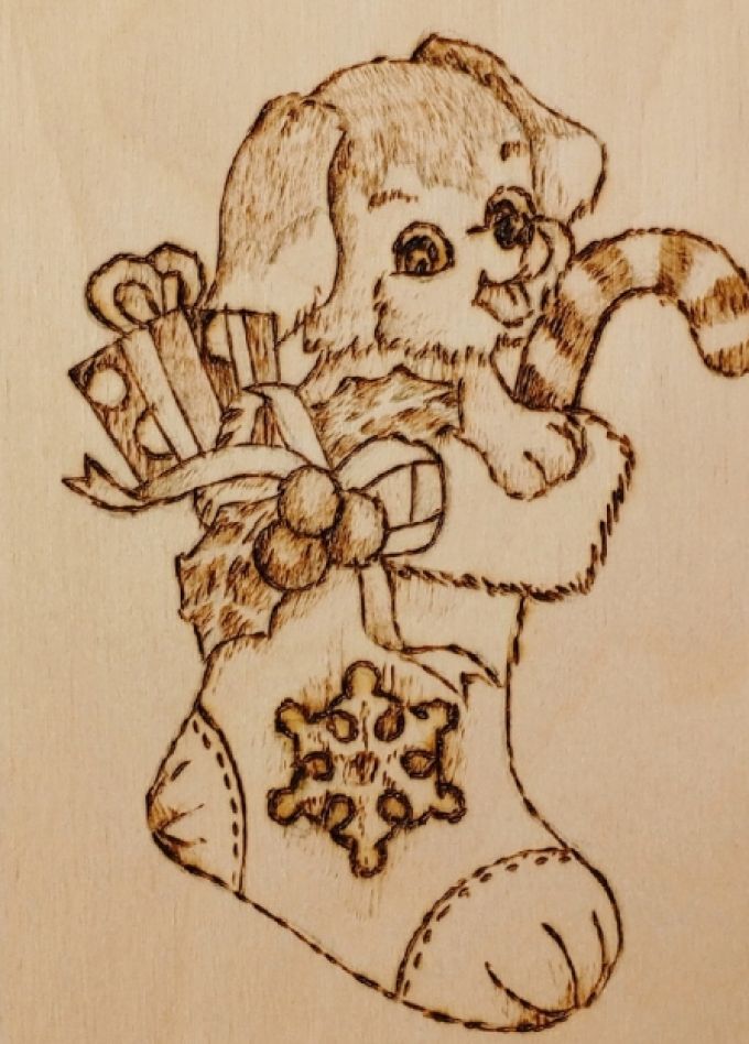 Новогодний подарок. Мастер-класс по пирографии