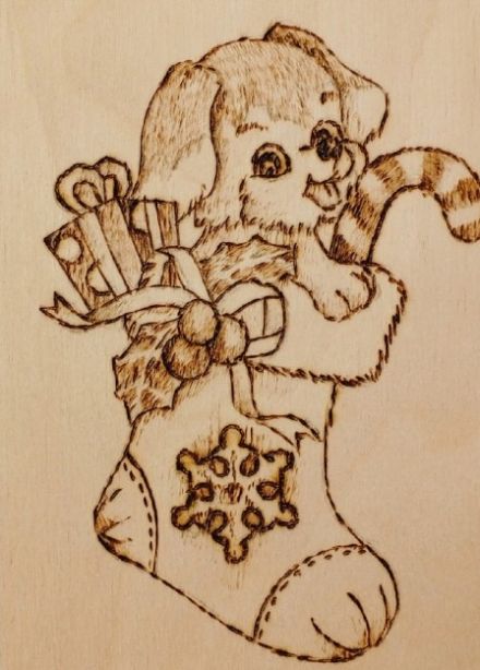 Новогодний подарок. Мастер-класс по пирографии