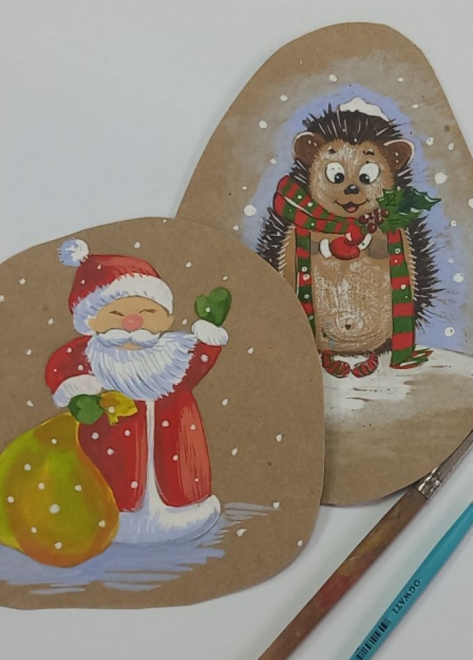 Новогодние гости. Мастер-класс по рисованию