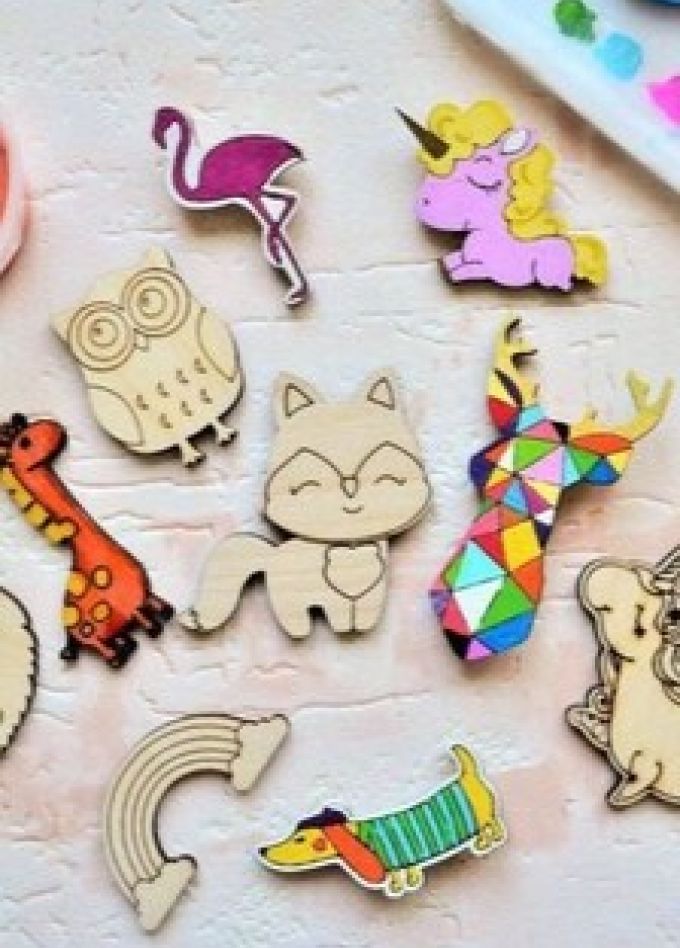 Деревянные значки и магниты. Мастер-класс