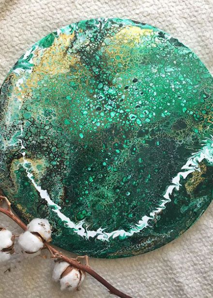 Мастер-класс картина в технике флюид арт