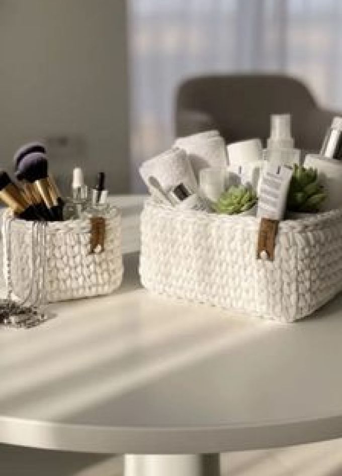 Вязаная корзинка: Мастер-класс