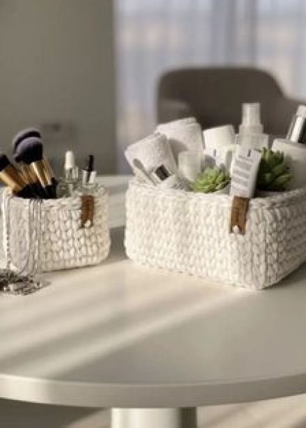 Вязаная корзинка: Мастер-класс