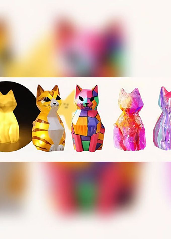 Лампа раскраска в виде кошки. Мастер-класс