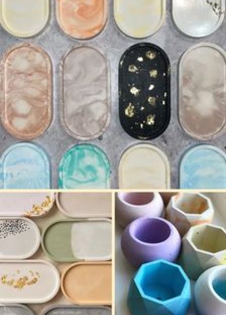 Заливаем гипсовое трио с вашим дизайном и раскрашиваем подсвечник: Мастер-класс