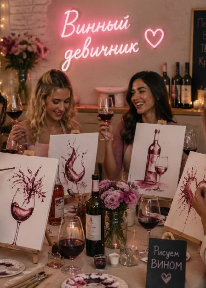 Рисование вином: Девичник