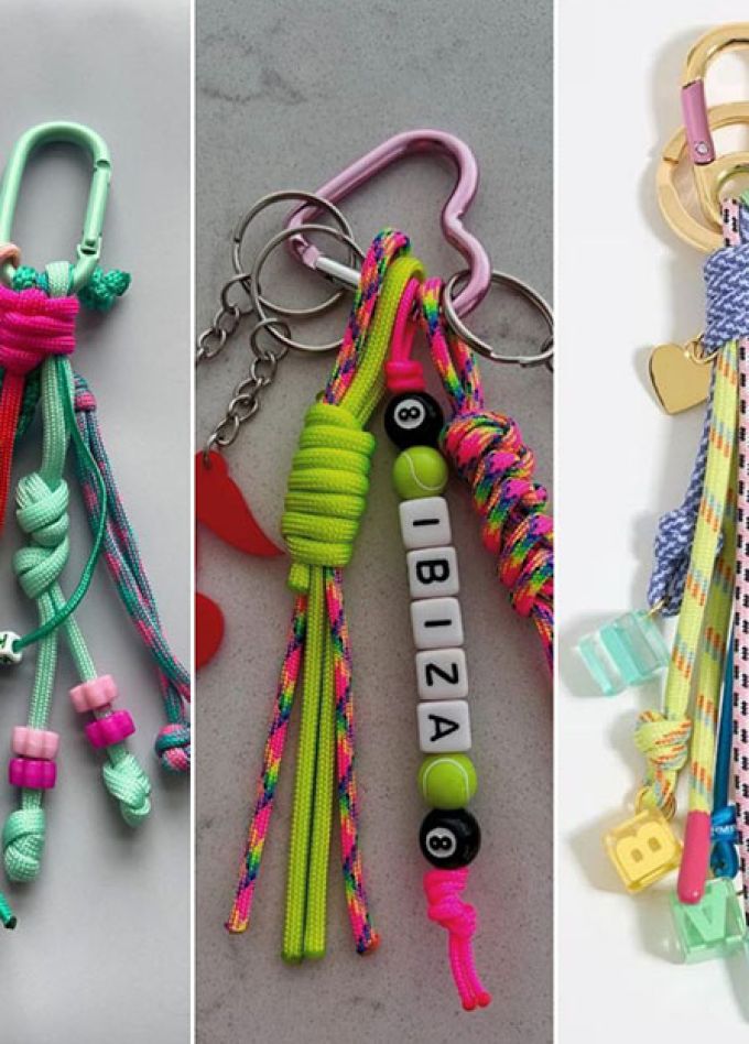 Обвес на сумку или брелок из паракорда и бусин. Мастер-класс