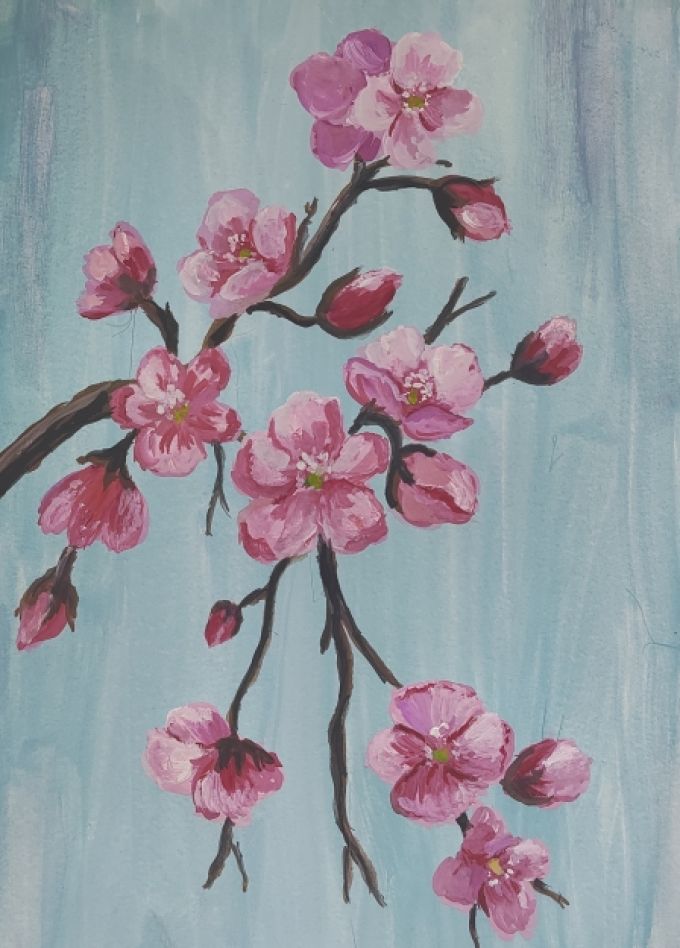 Цвет яблони. Мастер-класс по рисованию