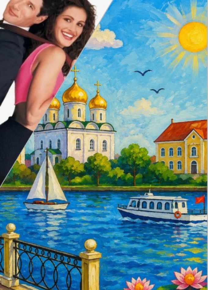 Творческий киновечер. Рисуем картину раскраску с летним настроением и смотрим фильм "Красотка"